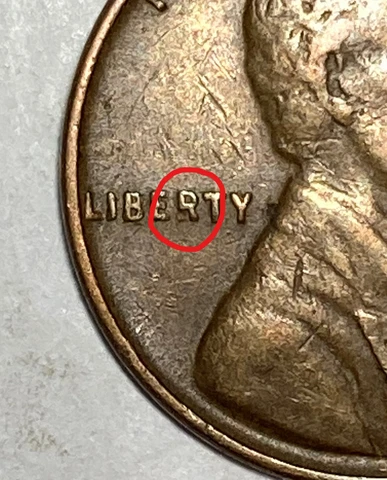 1936 Lincoln Wheat Cent with "Broken R" Filled Die Error Cover