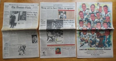 BOSTON GLOBE May 17 1988 CELTICS LARRY BIRD DOMINQUE WILKINS RIVERS Newspaper - Image 1 of 4