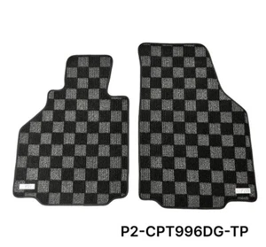 P2M Checkered Flag Carpet Floor Mats Set for Porsche 911 996 Coupe 97-06 New - Picture 1 of 4