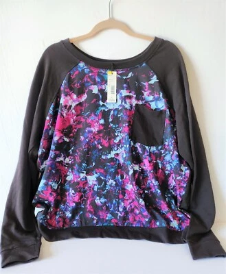 Top Pullover Raglán Manga Larga Metaphor Para Mujer Abstracto Negro Rosa Aqua XL NUEVO CON ETIQUETAS Foto 1 de 4