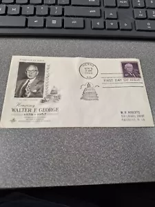 1960 First Day Cover 4 cent stamp Honoring Walter George cachet art envelope - Picture 1 of 3