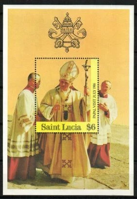 Saint Lucia Stamp 838  - Visit of Pope John Paul II Cover