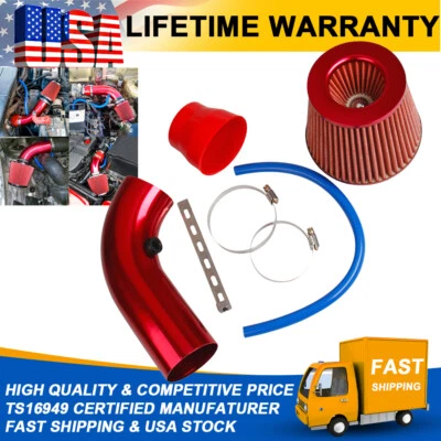 Tubo 3" Coche Filtro de admisión de aire frío Abrazadera Accesorios Kit de admisión de aire Sistema de manguera Foto 1 de 4