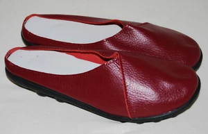 NWOB Women's Oxblood Red Faux Leather Backless Slip-On Loafer Shoes sz US 5 - Picture 1 of 11