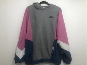 Vintage-NIKE-Icon Clash Color Block Mixed Media Oversized Hoodie/Windbreaker-Large - Bild 1 von 6