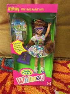 Muñeca Barbie Polly Pocket Whitney 1994 12983 con 3 muñecas Polly Pocket Mattel nueva - Imagen 1 de 24