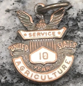 Vintage US Department of Agriculture 10 Jahre Service Pin Emaille / Messing - Bild 1 von 1