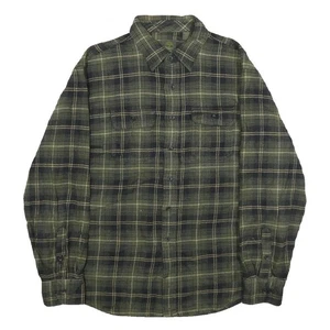 Camisa TIMBERLAND Para Hombres Verde y Negra a Cuadros XL Informal Algodón Botón - Imagen 1 de 6
