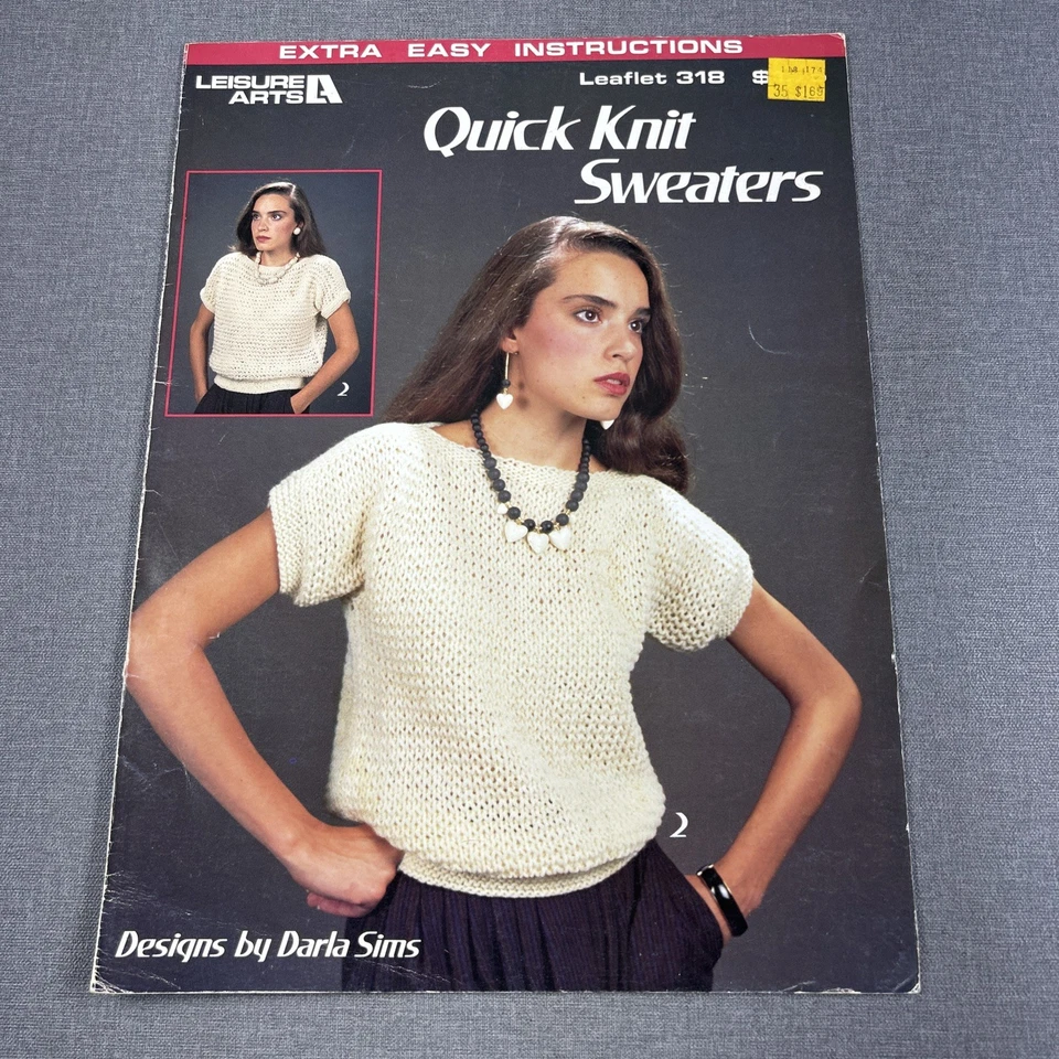 Leisure Arts Leaflet 318 Quick Knit Sweaters - Darla Sims - Image 1 of 3