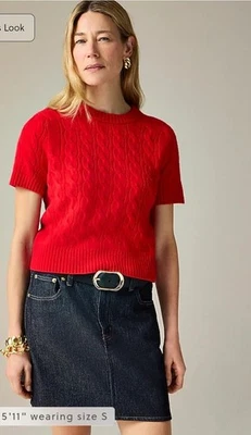 Nuevo con etiquetas J. Camiseta Suéter Crew Cashmere Cable CE487 Talla XL $168 De Colección Roja Foto 1 de 4