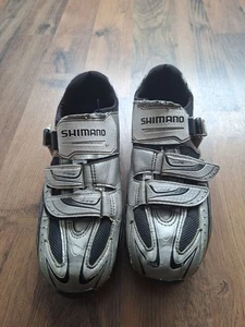 Scarpe ciclismo Shimano SH-M087 taglia UK 9 EU 43 argento nero MTB/ghiaiaia - Foto 1 di 5
