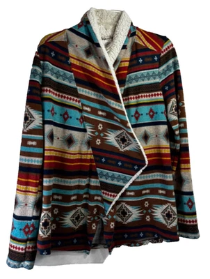 Cárdigan drapeado estampado tribal autoestima para mujer - Talla: mediana Foto 1 de 4