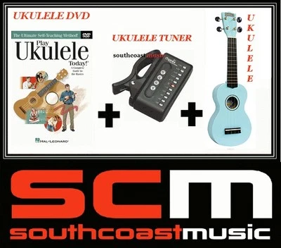PACKAGE U30LB LIGHT BLUE SOPRANO UKULELE +GIG BAG +PLAY UKULELE TODAY DVD +TUNER - Image 1 of 3