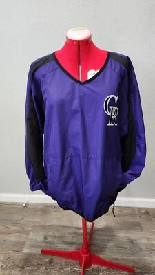 Chaqueta Pullover Colorado Rockies Para Hombre Mediana Majestuosa Auténtica Práctica de Bateo Foto 1 de 4
