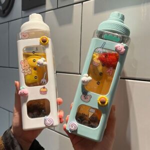 Plastic Sport Water Bottle Square Shaped Fitness Water Jugs Drink Bottle  Gift
