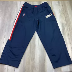 VINTAGE Nike Team Houston Rockets Pants Mens 2XL Blue Warm Up NBA Basketball Men - Picture 1 of 12