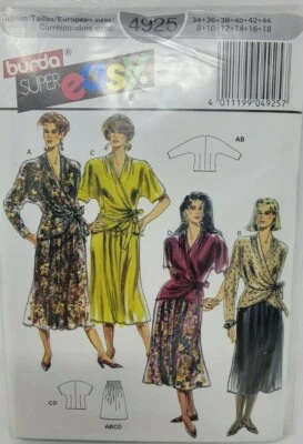 Burda 4925 Top and Dirndl Skirt Sewing Pattern Sizes 8-18 Super Easy - Image 1 of 2