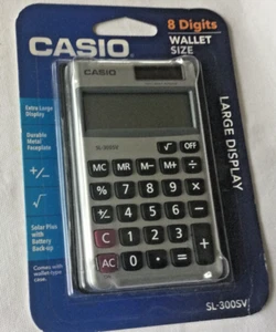 New Casio SL-310SV 10 Digits Wallet Size Large Display Calculator Metal Sealed - Picture 1 of 3