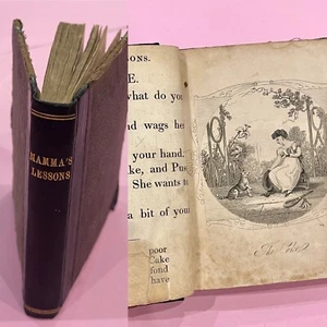 Early 1800’ ANTIQUE BOOK MAMA’S LESSONS Miniature Religious Bible Tradition Gift - Picture 1 of 9