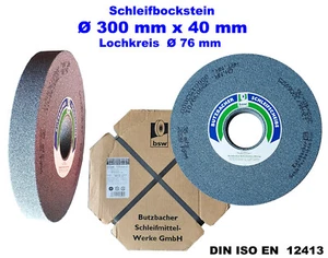 Schleifbockstein Schleifstein Ø 300 x 40 mm - Lochkreis 76 mm - Butzbacher Werke - Bild 1 von 1