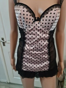 JOLIE SEDUCTION BLACK/PINK UNDERWIRE CAMI 36D - Picture 1 of 6