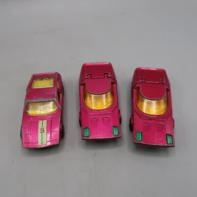3 Vintage Matchbox Lensey Rolamatic Red Line Purple Clipper 1972 Maserati Lot - Image 1 of 4