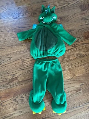 ANTIGUO DISFRAZ DE DRAGÓN AZUL MARINO Bebé Niño 12-24 Meses 2 piezas Cálido Vellón Halloween Foto 1 de 4