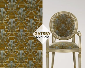 Fibre Naturelle Gatsby Art Deco Chenille Geometric Curtain & Upholstery Fabric - Picture 1 of 7