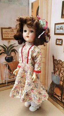 Vintage  1950's R&B Arranbee 17" Nanette Walker Brown Hair Hard Plastic Doll - Image 1 of 4
