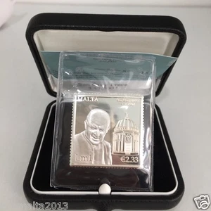Estampilla de plata Malta San Gorg Preca 2007 20 g 0,999 con caja y certificado raro - Imagen 1 de 3