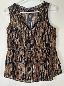 Camicetta donna Banana Republic top PS modello petite senza maniche elegante cravatta vita - Foto 1 di 6