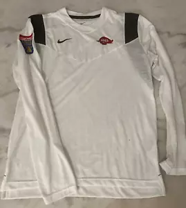 Nike Arkansas Razorbacks Football Team Issued Liberty Bowl White Long Sleeve Med - Picture 1 of 8