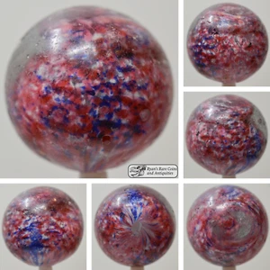 Handmade Shrunken Cloud Onionskin Marble, End of Day 1 13/16 inch, Germany S1448 - Picture 1 of 7