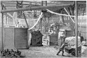 ALSACE (Industrie) MULHOUSE: DOLLFUS-MIEG = BLANCHIMENT des TISSUS - Gravure 19e - Picture 1 of 3