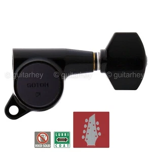 NEW Gotoh SG381-07 7-String SET L4+R3 Set Tuners w/ SMALL Buttons 4x3 - BLACK - Picture 1 of 5