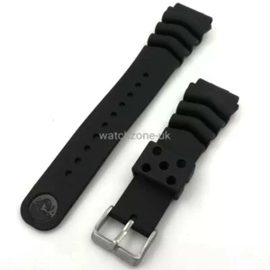 New For Seiko Rubber Silicone Watch Strap Band Bracelet Buckle Black 18-20-22mm - Picture 1 of 6