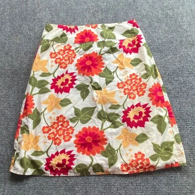 Casual Corner Annex Skirt Womens 10 White Floral A-Line Lined Business casual - Image 1 of 4