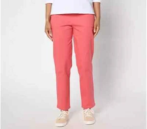 Pantalón Denim Co Original Cintura Elastizado Bolsillo Lateral-Papaya Profunda-Pequeño Med-A624300 - Imagen 1 de 2