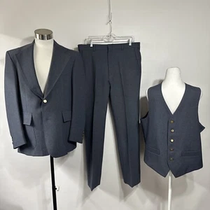 Levi's Panatela 3 pezzi tuta uomo 44R giacca cappotto 36x32 pantaloni discoteca vintage anni 60 70 - Foto 1 di 13