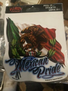 MEXICAN PRIDE EAGLE & SNAKE OVER MEXICAN FLAG STICKER/DECAL By YUJEAN FREE SHIP - Picture 1 of 3