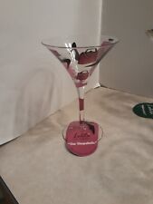 LOLITA "The Shopaholic"  Martini Glass. Hand Painted with recipe on bottom. NEW