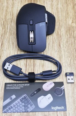 Logitech MX Master 3S Wireless Mouse Standard Edition with USB Receiver Graphite - Image 1 of 4