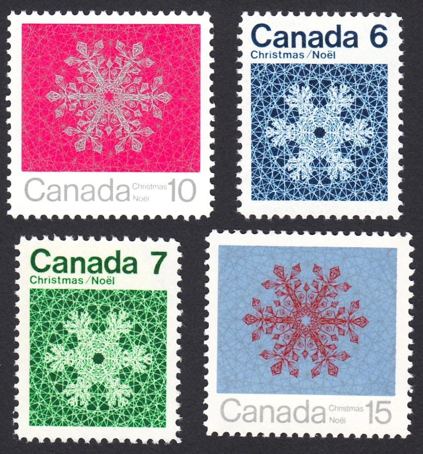 NAVIDAD COPOS DE NIEVE - CANADÁ 1971 #554-557 MNH conjunto de 4 sellos Foto 1 de 1