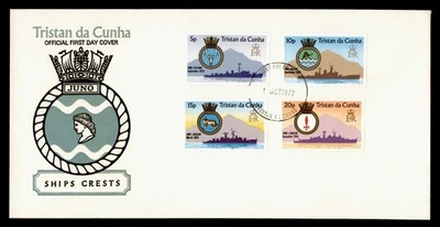 DR WHO 1977 TRISTAN DA CUNHA FDC ESCUDOS DE BARCO CACHET COMBO M61593 Foto 1 de 2