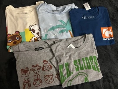Lote de 5 camisetas Animal Crossing caixa almoço tema quente - Imagem 1 de 4