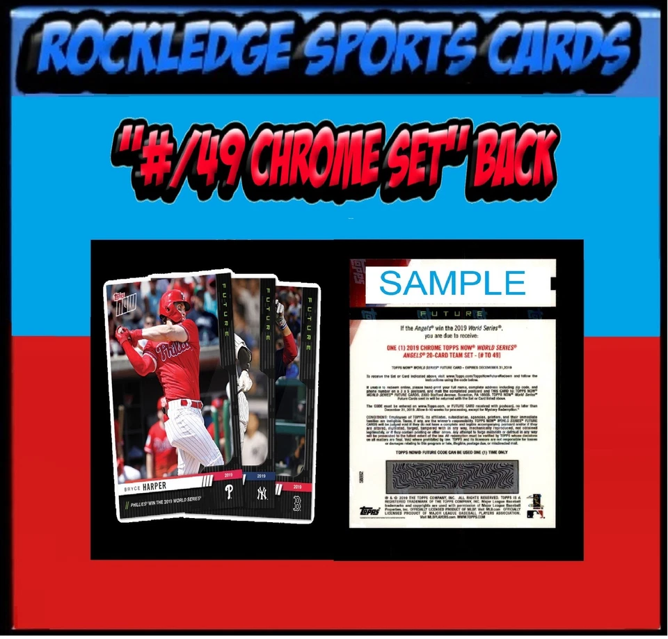 2019 Topps Now Futures World Series Singles (Pick Your Cards)(/49 Chrome Set) - Image 1 of 1