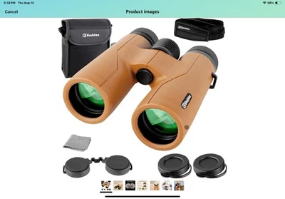 Koddon 12x42 Binoculars–Brown–NEW in Box–High Power & Waterproof-Bird Watching - Image 1 of 4