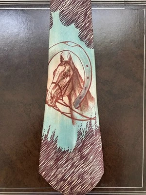 "Corbata Años 50 CAMISA NACIONAL TIENDA-CABALLO HERRADURA ECUESTRE Tema 52"""  Foto 1 de 4