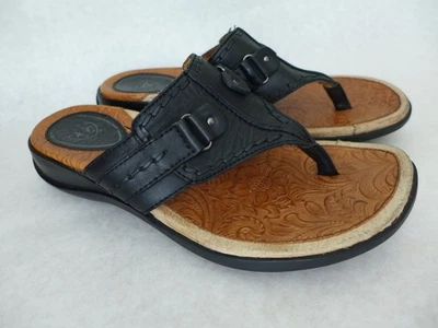Sandalias de cuña ARIAT para mujer talla 7,5B cómodas de cuero negro 54119 Foto 1 de 4