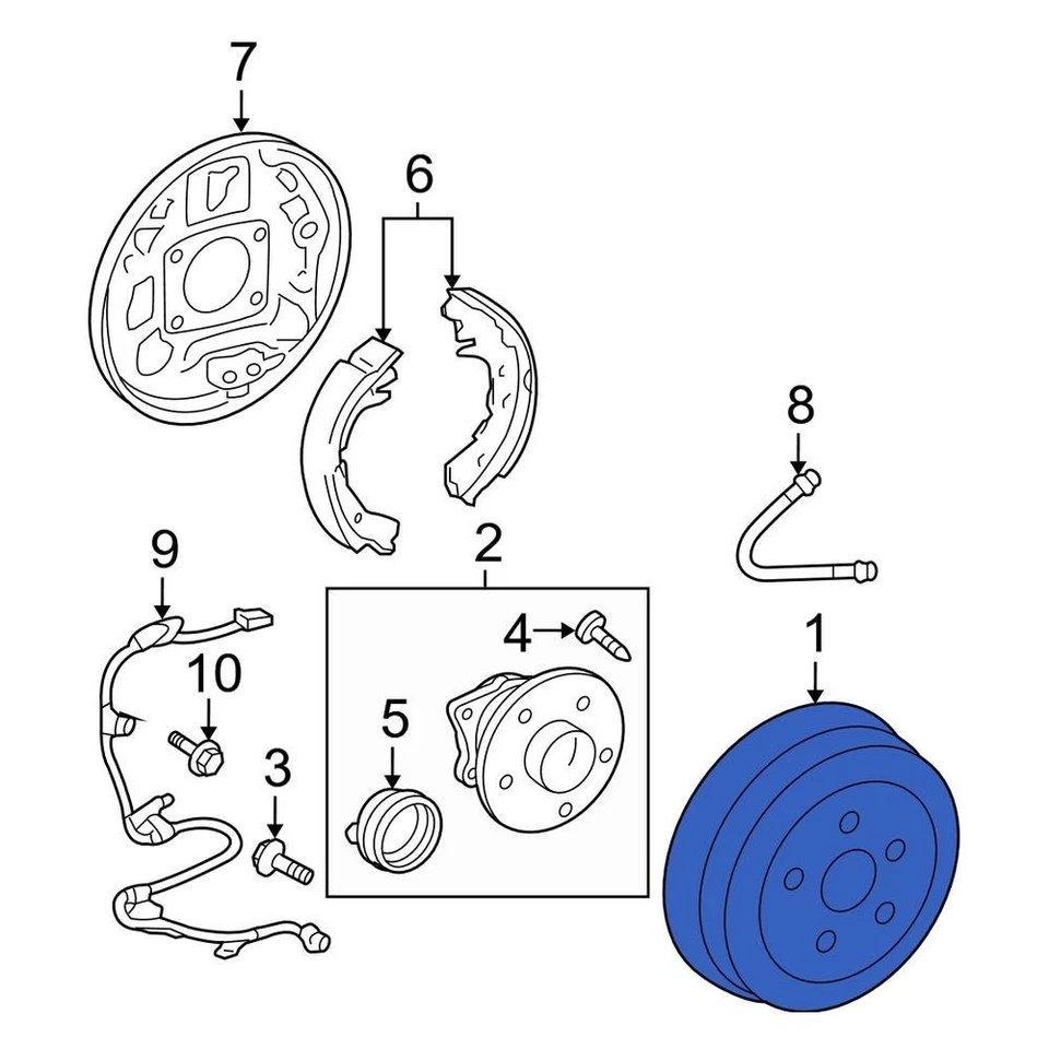 For Toyota Prius 2009 Toyota 4243120450 Rear Brake Drum — 第 1/1 张图片